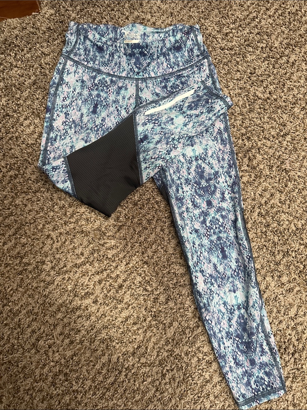 Old Navy Active Blue and White Printed Sports Leggings
